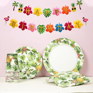 Juego de Decoración Hawaiana Luau Aloha para Fiestas de Verano DAMAI, Juego de Artículos de Mesa con Diseño de Flamencos - Product Image 5