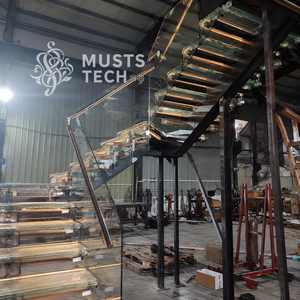 Professional Manufacturer Factory Direct Hotel Residential Building Engineering Stable Supply Custom Staircase Modern Design - Product Image 3