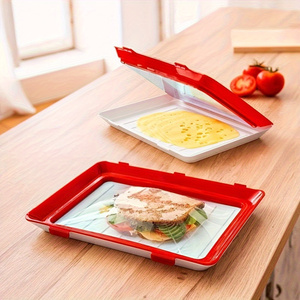 Contenedor Apilable Plano y Delgado de un Solo Nivel, Reutilizable y Adhesivo, para Conservación de Alimentos Frescos, Bandeja de Almacenamiento para Verduras y Frutas - Product Image 5