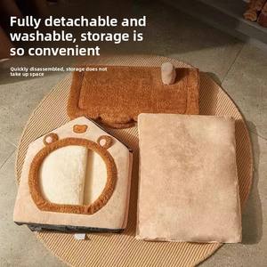 Cathouse Hochwertiges Plüsch-Haustierbett Kleine Hundehütte mit Abnehmbarem Waschbarem Vier-Jahreszeiten-Katzenhaus Warmes Winter-Hundevilla - Product Image 2