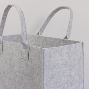 Bolsa de Compras de Fieltro PET Reciclable Personalizada, Bolsa de Mano Unisex Gris, Impresión por Sublimación de Calor, Forma Rectangular - Product Image 4