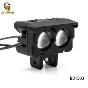 Feux de brouillard LED mini bicolores blanc-jaune en aluminium à 2 <span class=keywords><strong>yeux</strong></span> pour motos Honda <span class=keywords><strong>CD</strong></span> 70, ampoule de phare - Product Image 3