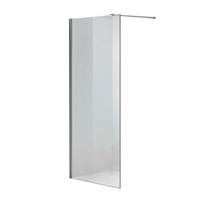 Panneaux muraux de douche modernes en acier inoxydable poli chromé avec verre trempé et barre de support réglable avec cadre pour usage hôtelier