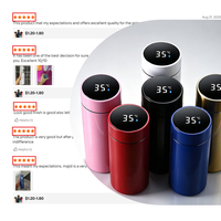 Bouteille d'eau intelligente thermique sous vide en acier inoxydable réutilisable noire personnalisée de 500 ml avec infuseur