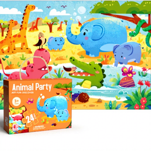 HURREE MR-0532 <span class=keywords><strong>Puzzle</strong></span> Piatto per Bambini in Scatola Regalo di Carta, Giocattolo Educativo per Bambini e Bambine da 0 a 5 Anni, <50 Pezzi, per Asilo e Neonati - Product Image 3