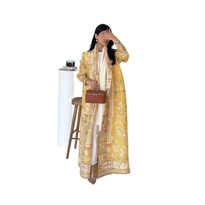 Túnica de Oriente Medio para Hombre, Estilo Issey Miyake, Cárdigan de Lana con Estampado Plisado, Abrigo Largo Árabe de Verano, Talla Grande, Abaya - Product Image 1