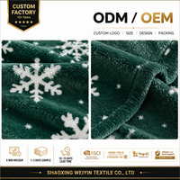 Couverture de Noël personnalisée en polaire douce, plaid en flanelle avec motif flocon de neige pour la décoration intérieure, cadeau, vente en gros