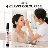 Crayon à sourcils liquide à 4 pointes avec logo personnalisé, résistant à l'eau et à la transpiration, certifié GMPC ISO22716, fourniture cosmétique en gros