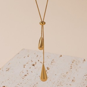 Parures de <span class=keywords><strong>bijoux</strong></span> fins et élégants pour femmes, boucles d'oreilles créoles Huggies et colliers goutte d'eau en <span class=keywords><strong>acier</strong></span> <span class=keywords><strong>inoxydable</strong></span> 316L plaqué or 18 carats, résistants à l'eau - Product Image 4