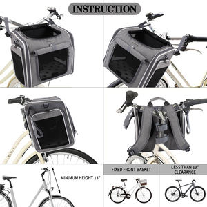 PETFULED köpek bisiklet sepeti su geçirmez high-end köpek bisiklet taşıyıcı örgü Windows ile katlanabilir köpek bisiklet taşıyıcı 12lbs SoftSided sepet - Product Image 4