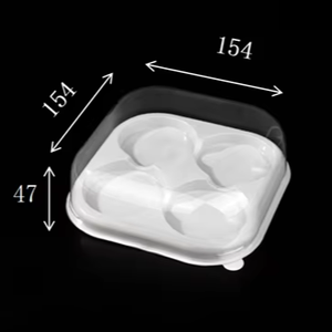 Mochi tráng miệng in 4 ngăn trong suốt cấp thực phẩm vật nuôi vuông Cookie hộp bánh Bánh Ngọt Bánh container Nắp cupcake đóng gói - Product Image 6