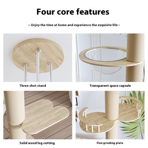 옵티머스 프라임 단단한 나무 두꺼운 5 단계 친환경 내구성 고양이 등반 프레임 타워 현대 다기능 판지 - Product Image 2