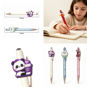 Accesorios para Bolígrafos con Personajes <span class=keywords><strong>de</strong></span> Dibujos Animados en 3D + Bolígrafos, Logotipo Personalizado, Bolígrafos Decorativos con Pantalla Táctil Metálica, Regalo OEM al por Mayor - Product Image 3