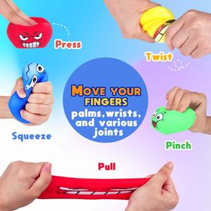 Paquete de 4 Squeeze Stress Cube Fidget Toys Autismo Juguetes sensoriales Productos de terapia Stretchy Fidget Slow Rise Sensory Stress Ball - Product Image 2