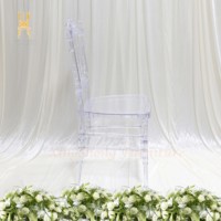 Chaise transparente empilable en résine plastique, design démontable, pour événements, mariages, dîners et fêtes