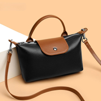 Sac à bandoulière en cuir véritable grain litchi rétro minimaliste pour femme, idéal pour les trajets quotidiens et les voyages en extérieur