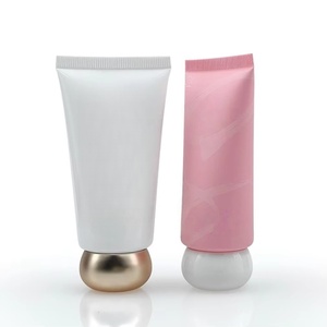 Tubo Cosmético de Plástico Suave para Loción Blanqueadora y Protector Solar, con Tapa Esférica de 50g, Impresión Blanca y Rosa, Diseño Único Personalizado, Precio de Fábrica - Product Image 5