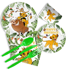 Paleta de papel con tema del <span class=keywords><strong>Rey</strong></span> León de dibujos animados nuevos y modernos, adornos decorativos, mantel, papel de bandera colgante para fiesta de cumpleaños - Product Image 3