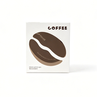 Caja de café de cartón plegable ecológica personalizada al por mayor, apta para uso alimentario, con ventana en forma de grano para café de oreja colgante