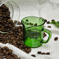 Tasse à mesurer le café et les liquides, 70 ml, verte, moderne, à double bec, résistante à la chaleur, écologique, avec poignée de barista, outils pour café et thé