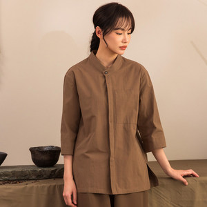Yilong 2026 Uniforme de travail pour <span class=keywords><strong>homme</strong></span> en soie style montagne, pour personnel d'hôtel, salon de thé <span class=keywords><strong>japonais</strong></span>, café, et chemise-<span class=keywords><strong>tablier</strong></span> de responsable - Product Image 4