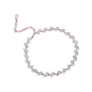 Bracelet tennis en argent 925 plaqué or rose avec moissanite taille ovale, style luxe pour femme, bijoux de mariage, modèle RN RNB-12 - Product Image 3