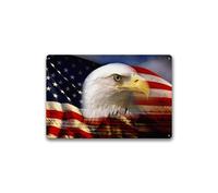 Letreros Metálicos Retro Pintados con Impresión Digital, Diseño Personalizado Vintage del Día de la Independencia Americana