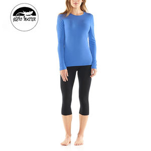 Top de manga larga de alta calidad para mujer, <span class=keywords><strong>blusa</strong></span> ecuestre con <span class=keywords><strong>cuello</strong></span> de tortuga, ropa interior térmica, camisa, capa Base, lana Merino, GECKO MASTER de alta calidad - Product Image 5