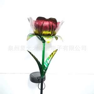 Solar <b>Rose</b> Flower Metal Garden <b>Light</b> Led Outdoor Solar Powered Water Resistant Patio Decor - Product Image 5