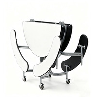 Table Ronde Mobile Pliante Facile à Transporter pour Cafétéria - Diamètre 60 po - Bord Protégé - Design Moderne et Durable