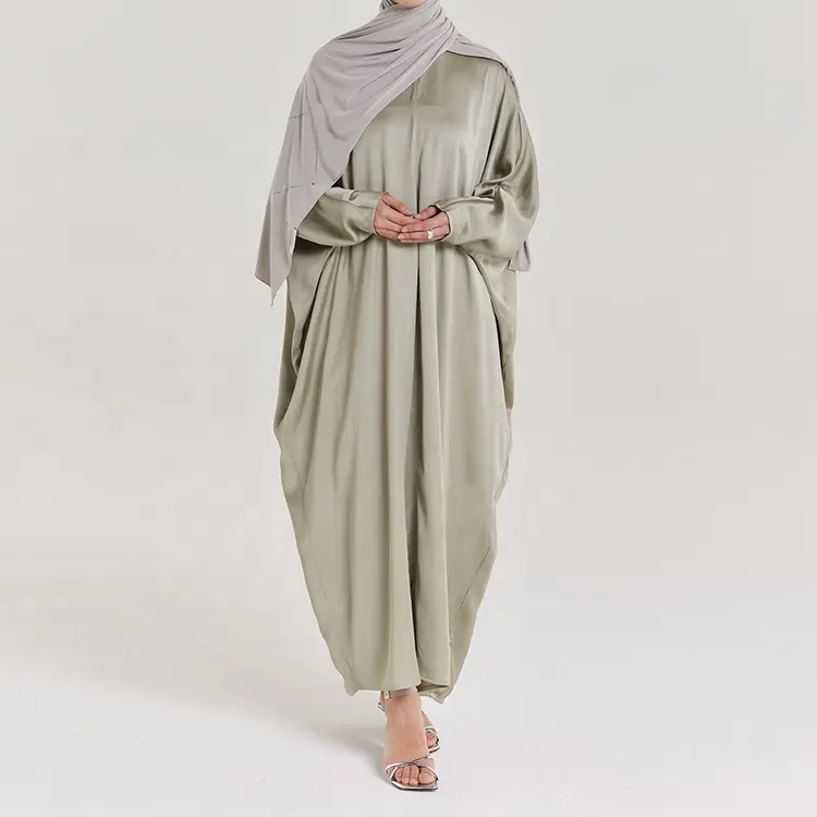 Großhandel elegante islamische Abaya muslimische Mädchen Damen langärmelig Baumwollkleid Luxus bescheiden Dubai Türkei Maxikleider