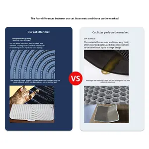 Grenzüberschreitend Beliebte Kleine Silikon-Katzenstreu-Matte Rutschfest Faltbar Haustier-Silikonmatte Verhindert Streuungs von Katzenstreu - Product Image 2