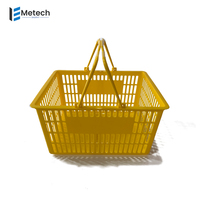 Paniers de courses en plastique portables de grande capacité personnalisables pour supermarchés