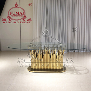 Mesas de Acero Inoxidable con Cubierta de Vidrio Templado para Uso Comercial, Comedor y Exteriores, Muebles para Bodas - Product Image 5