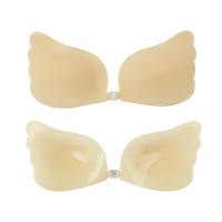 Soutien-gorge adhésif invisible en silicone à pétales de plumes, réutilisable, sans bretelles, rembourré, style sexy pour femmes, vente en gros OEM en vrac