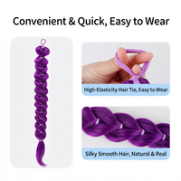 Perruque de cosplay Fujia Skpop Demon Hunters Rumi, longue queue de cheval tressée violette, extension de cheveux synthétiques résistante à la chaleur, 100g, pièce unique