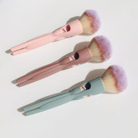 Nouvel ensemble de pinceaux de maquillage magnétiques 4-en-1 détachables, professionnels, avec logo personnalisé, pour fond de teint, estompage et poudre