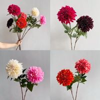 Bunga Dahlia Latex Desain Baru, Sentuhan Asli, Bunga Artifisial Kepala Tunggal untuk Dekorasi Pesta, Rumah, dan Fotografi