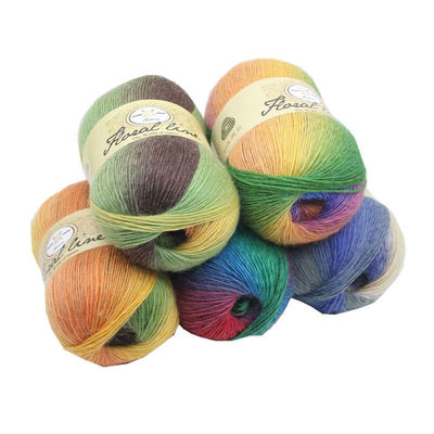 Оптовая продажа, крашеная вязаная Радужная градиентная акриловая пряжа для вязания шарфов, шалей, шляп