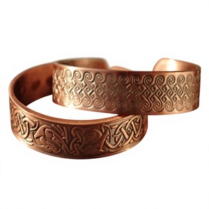 Premium Heritage Scrollwork Accent Metallic Therapy Bracelet Fashionable Metal Jewelry Exquisite Design - Product Image 1