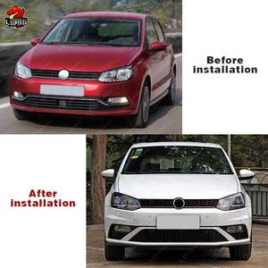 Ricambi Auto per <span class=keywords><strong>Volkswagen</strong></span> <span class=keywords><strong>POLO</strong></span> <span class=keywords><strong>2015</strong></span> upgrade GTI Style Body kit paraurti con labbro anteriore diffusore posteriore minigonne laterali - Product Image 5