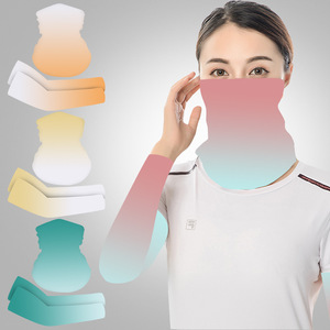 Gradient Ice Silk Face Mask And Sleeve Set Breathable Outdoor Sun Protection For Cycling Adult - Product Image 1