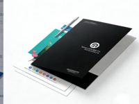 Enveloppe d'entreprise A4 personnalisée, design de proposition sur une page, impression offset, papier couché, film laminé, brochure