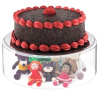 Support à gâteau rond à fond creux en acrylique transparent pour desserts de fête