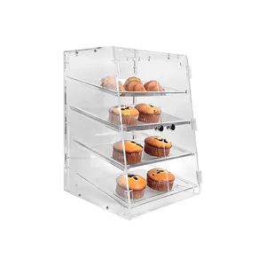 Aanrecht 3-Tier Planken Cake Vitrine Acryl Gebak Vitrine Voor Donut Bagels Cake Koekje