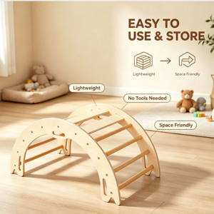 Structure d'escalade pliable pour bébé, jouets en bois, arche écologique, jungle intérieure pour 2-6 ans, arche d'escalade Montessori - Product Image 4