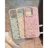 Coque de téléphone portable en TPU avec motif en cuir imprimé de fleurs roses personnalisées pour iPhone X 11 12 13 14 15 16 17 18 Pro Max