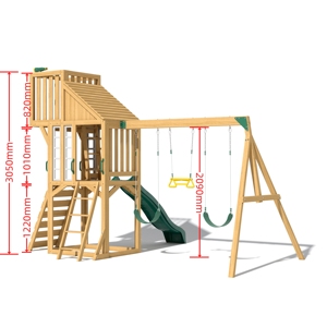 Gỗ phiêu lưu sân chơi đồ chơi đu đặt ngoài trời trẻ em cầu rừng phòng tập thể dục trẻ em đu và trượt đặt sân chơi gỗ 7 tuổi - Product Image 4