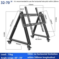 HILLPORT Carro DE MONTAJE EN CARRO DE TV Pantalla de plasma Suporte 32-70 "Soporte rodante Monitor de PC Soporte de pantalla de baja altura Carro de escenario