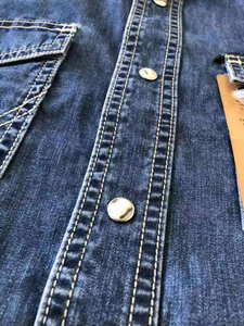 Camicia in <span class=keywords><strong>denim</strong></span> occidentale con 2024 a bottone a pressione - Product Image 4